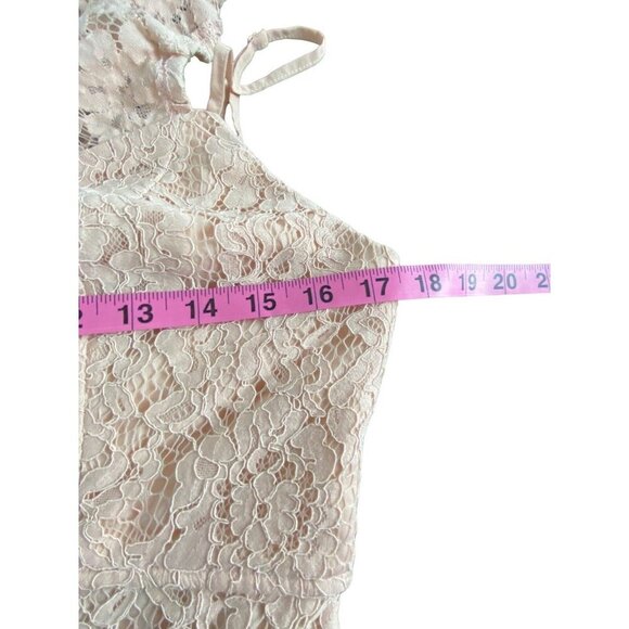 LULUS Women Caterina Maxi Dress Sz M Light Pink Eyelet Elegant Event Party 7-3 - Picture 10 of 16